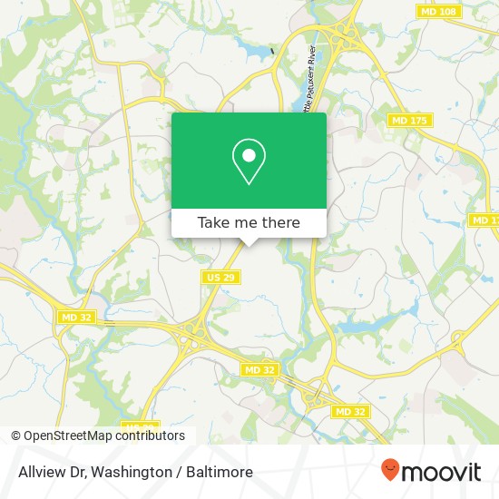 Mapa de Allview Dr, Columbia, MD 21046