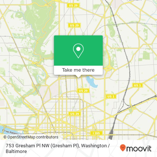 753 Gresham Pl NW (Gresham Pl), Washington, DC 20001 map