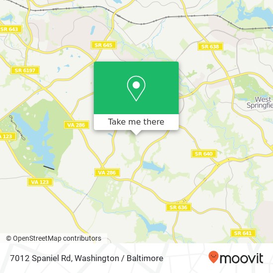 Mapa de 7012 Spaniel Rd, Springfield, VA 22153