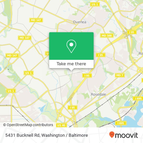 Mapa de 5431 Bucknell Rd, Baltimore, MD 21206