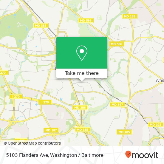 Mapa de 5103 Flanders Ave, Kensington, MD 20895