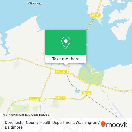 Mapa de Dorchester County Health Department
