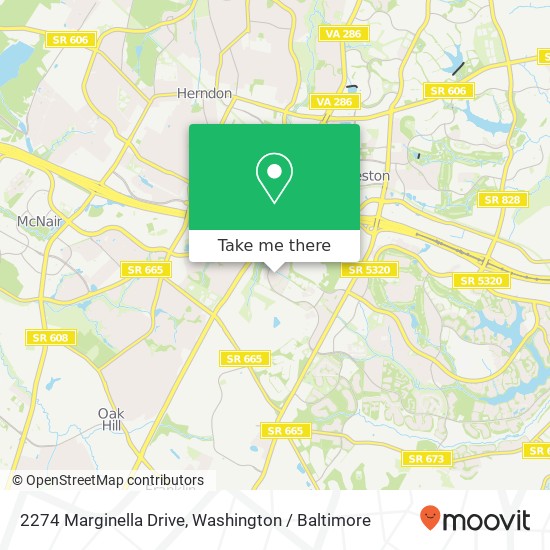 Mapa de 2274 Marginella Drive, 2274 Marginella Dr, Reston, VA 20191, USA