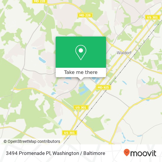 Mapa de 3494 Promenade Pl, Waldorf, MD 20603