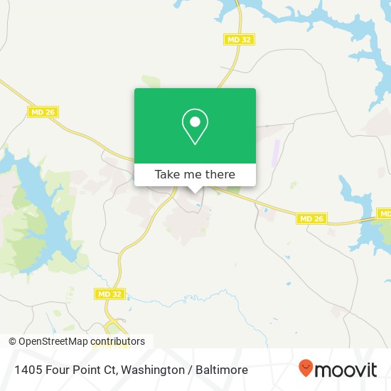 Mapa de 1405 Four Point Ct, Sykesville, MD 21784