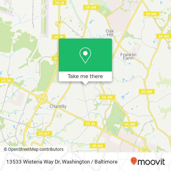 Mapa de 13533 Wisteria Way Dr, Fairfax, VA 22033