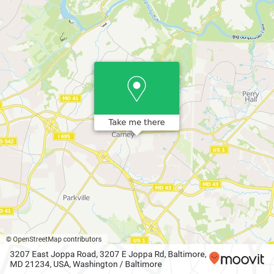 Mapa de 3207 East Joppa Road, 3207 E Joppa Rd, Baltimore, MD 21234, USA