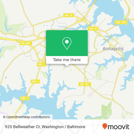 Mapa de 920 Bellweather Ct, Annapolis, MD 21401