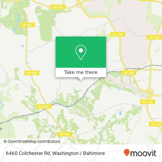 Mapa de 6460 Colchester Rd, Fairfax Station, VA 22039