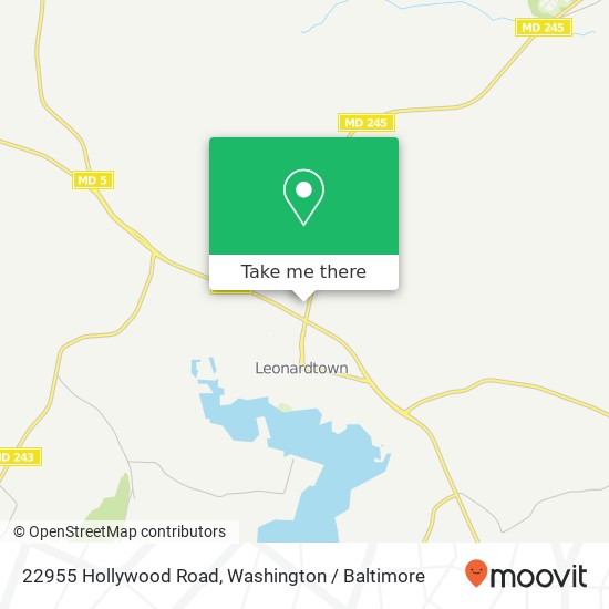 22955 Hollywood Road, 22955 Hollywood Rd, Leonardtown, MD 20650, USA map