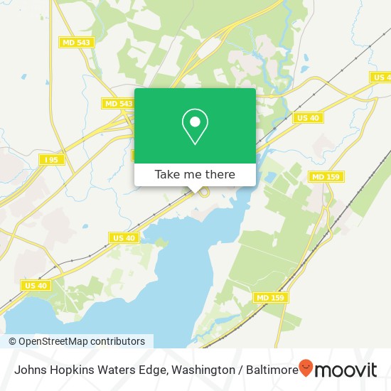 Mapa de Johns Hopkins Waters Edge, 103 Bata Blvd