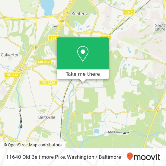 Mapa de 11640 Old Baltimore Pike, Beltsville, MD 20705