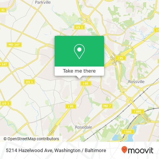 Mapa de 5214 Hazelwood Ave, Baltimore, MD 21206
