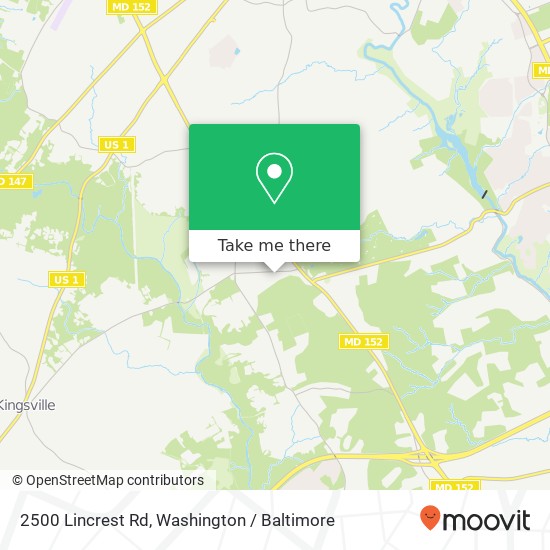 Mapa de 2500 Lincrest Rd, Joppa, MD 21085