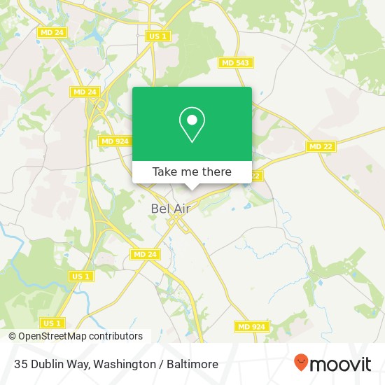 Mapa de 35 Dublin Way, Bel Air, MD 21014