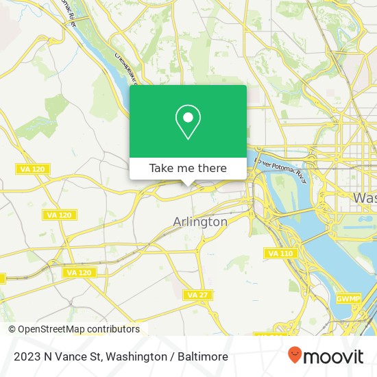 Mapa de 2023 N Vance St, Arlington, VA 22201