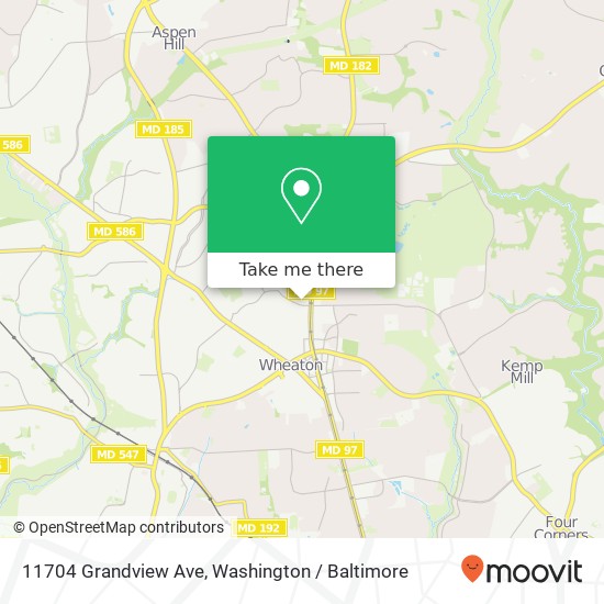 Mapa de 11704 Grandview Ave, Silver Spring, MD 20902