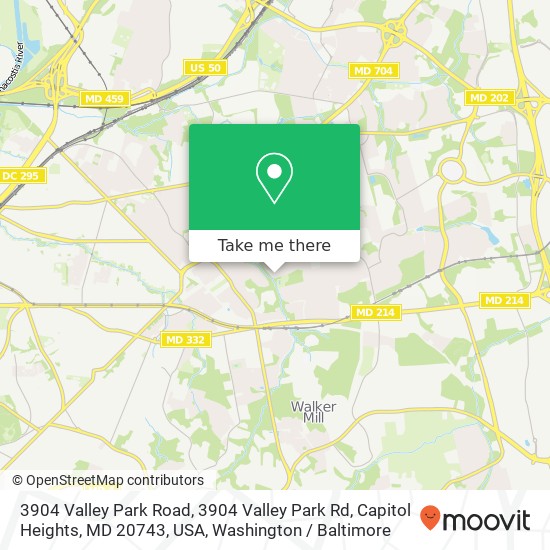 3904 Valley Park Road, 3904 Valley Park Rd, Capitol Heights, MD 20743, USA map