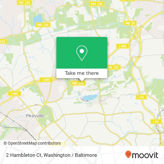 Mapa de 2 Hambleton Ct, Pikesville, MD 21208