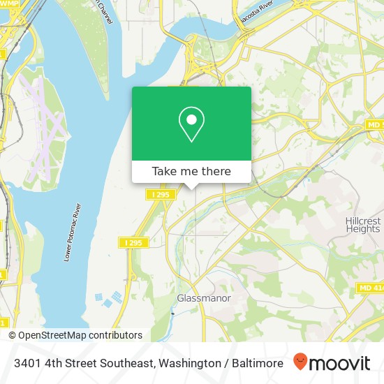 Mapa de 3401 4th Street Southeast, 3401 4th St SE, Washington, DC 20032, USA