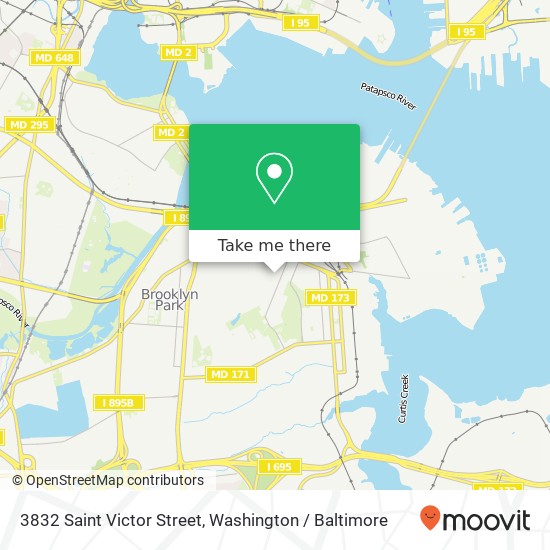 Mapa de 3832 Saint Victor Street, 3832 St Victor St, Baltimore, MD 21225, USA