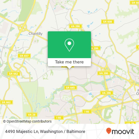 Mapa de 4490 Majestic Ln, Fairfax, VA 22033