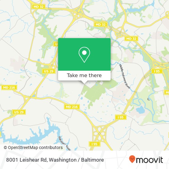 Mapa de 8001 Leishear Rd, Laurel, MD 20723