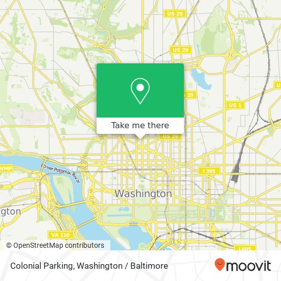 Colonial Parking, 1400 16th St NW map