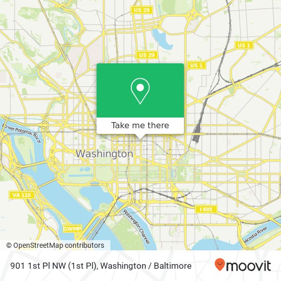 Mapa de 901 1st Pl NW (1st Pl), Washington, DC 20001