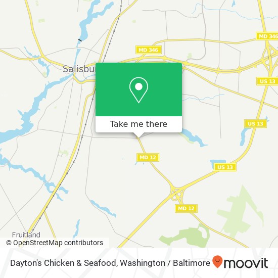 Mapa de Dayton's Chicken & Seafood, 909 Snow Hill Rd