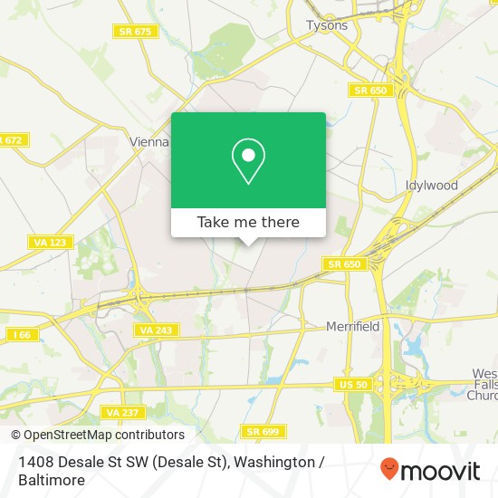 Mapa de 1408 Desale St SW (Desale St), Vienna, VA 22180