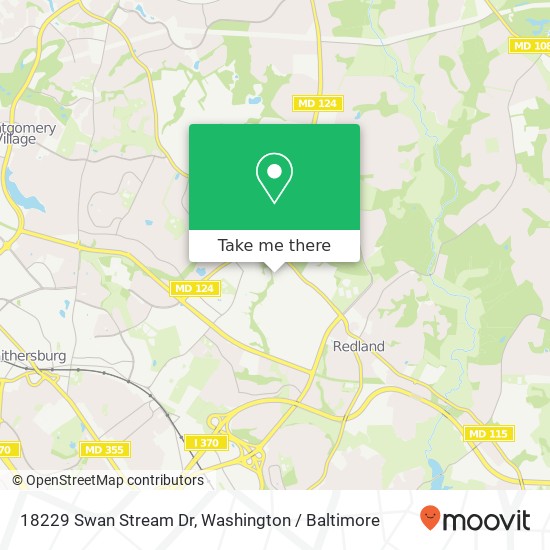 Mapa de 18229 Swan Stream Dr, Gaithersburg, MD 20877