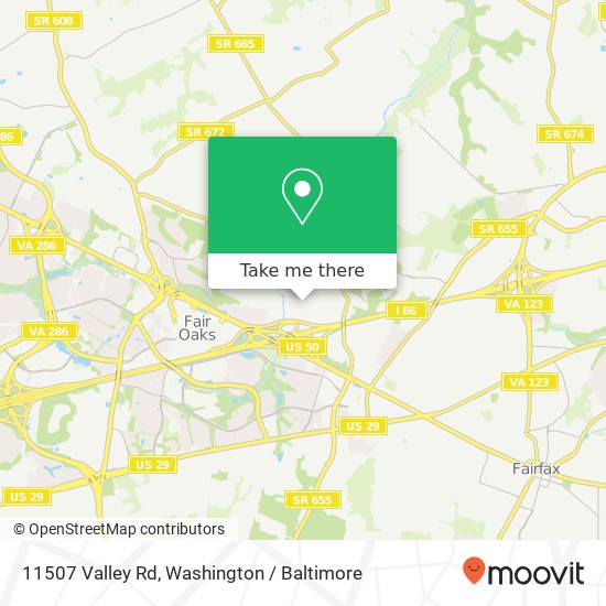 Mapa de 11507 Valley Rd, Fairfax, VA 22033