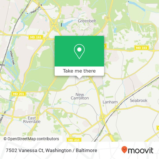 Mapa de 7502 Vanessa Ct, Lanham, MD 20706