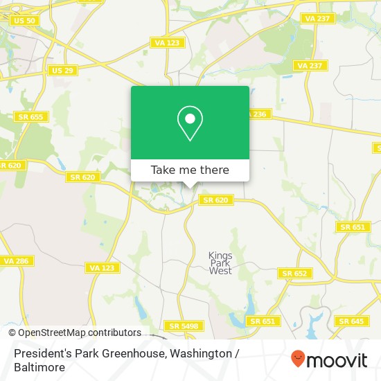 Mapa de President's Park Greenhouse, Fairfax, VA 22030