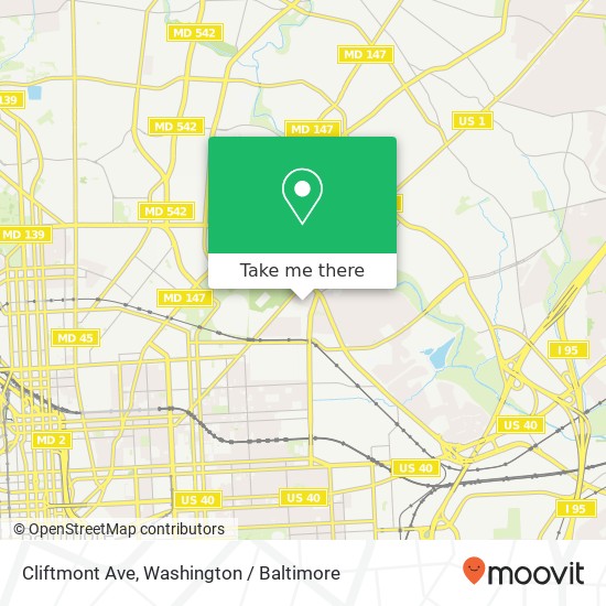 Cliftmont Ave, Baltimore, MD 21213 map