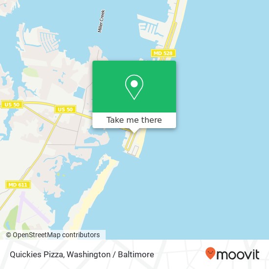 Mapa de Quickies Pizza, 106 S Baltimore Ave