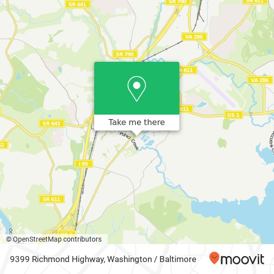Mapa de 9399 Richmond Highway, 9399 Richmond Hwy, Lorton, VA 22079, USA