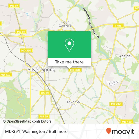 Mapa de MD-391, Silver Spring, MD 20910