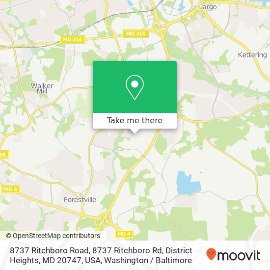 Mapa de 8737 Ritchboro Road, 8737 Ritchboro Rd, District Heights, MD 20747, USA