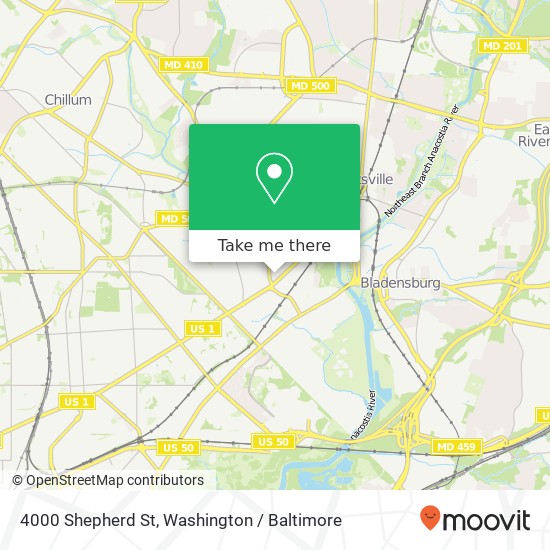 Mapa de 4000 Shepherd St, Brentwood, MD 20722