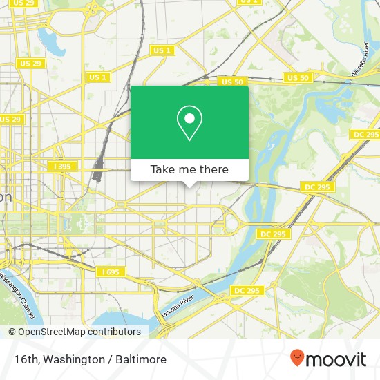 Mapa de 16th, 444 16th St NE #16th, Washington, DC 20002, USA