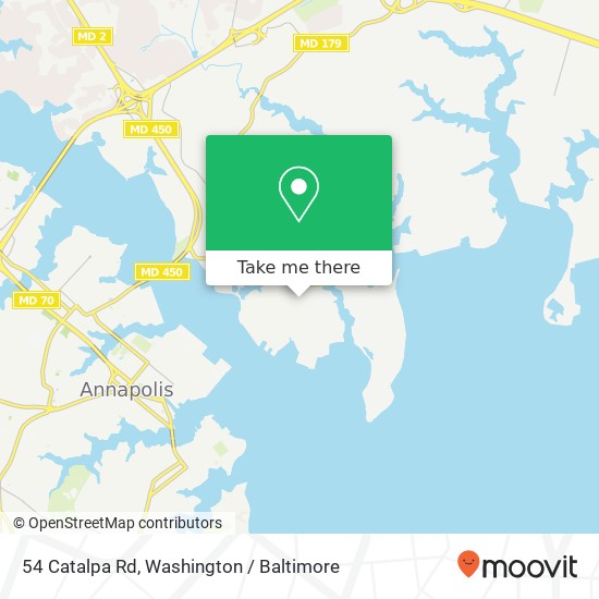 Mapa de 54 Catalpa Rd, Annapolis, MD 21402