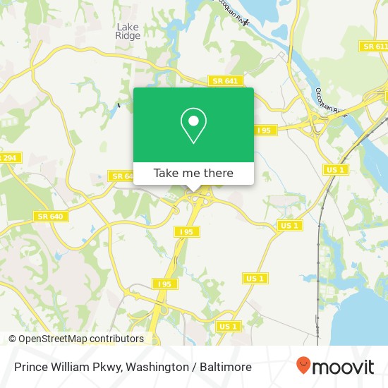 Prince William Pkwy, Woodbridge, VA 22191 map