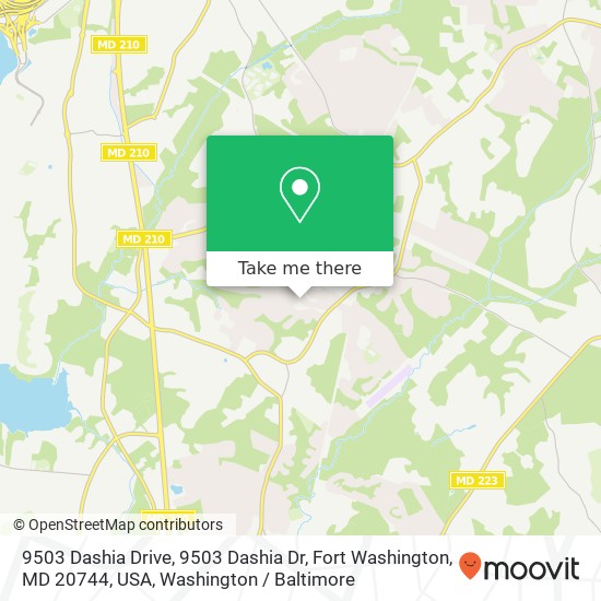 Mapa de 9503 Dashia Drive, 9503 Dashia Dr, Fort Washington, MD 20744, USA