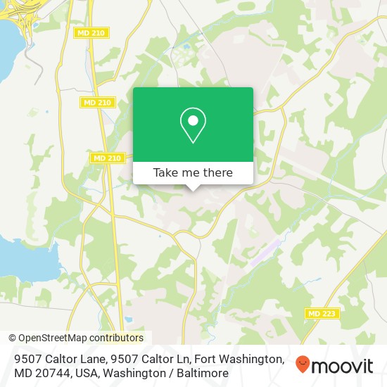 Mapa de 9507 Caltor Lane, 9507 Caltor Ln, Fort Washington, MD 20744, USA