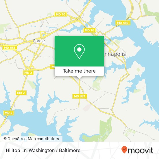 Mapa de Hilltop Ln, Annapolis, MD 21403