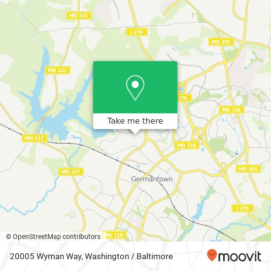 Mapa de 20005 Wyman Way, Germantown, MD 20874