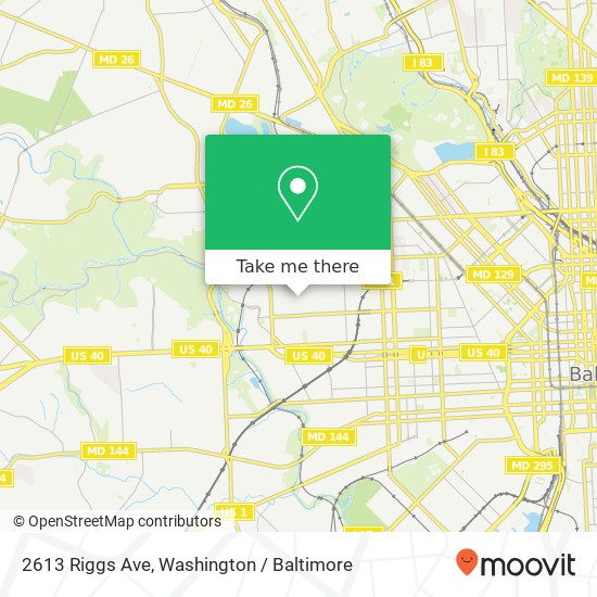 Mapa de 2613 Riggs Ave, Baltimore, MD 21216