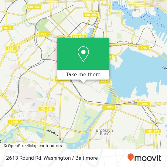 Mapa de 2613 Round Rd, Brooklyn, MD 21225